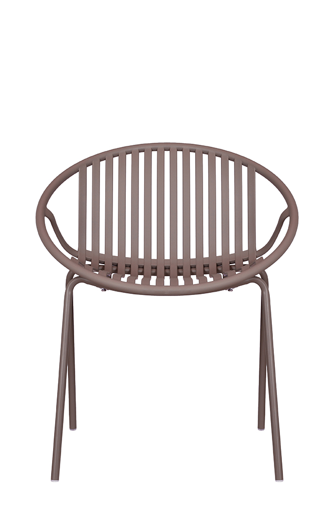 Kunststoffstuhl FOMA-F858 Taupe frontal